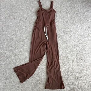 Vuori Rust Brown Ribbed Jumpsuit